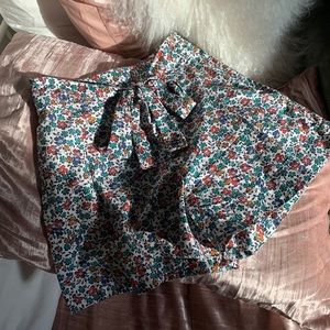 Jcrew floral paper bag waist shorts!